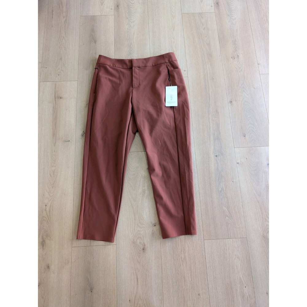 Athleta Stellar Trouser Pant Women's SIZE 12P Petite Orange Pockets Workwear NWT